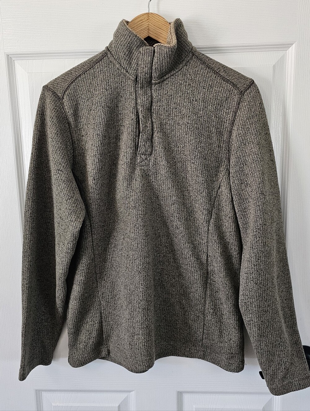 Gorpcore Weatherproof Vintage 1/4 Zip Sweater Fleece Size Small Brown Mock Neck